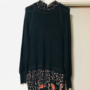 NWT Free people black multi combo dress